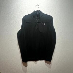 Under Armour Specialist 2.0 Sweatshirt Mens Large Black Fleece Lined Henley Snap